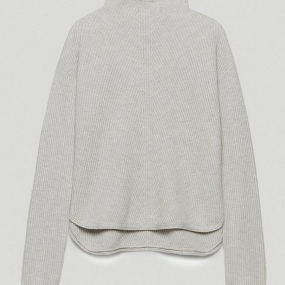 Aritzia Babaton Chalmers Grey Mock Neck Sweater - Picture 2 of 5